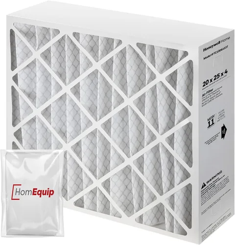 Filtros de horno de 20 x 25 x 4, repuesto de filtro FC100A1037, medios de filtro Merv 11 con bolsa de eliminación Homequip (paquete de 2)