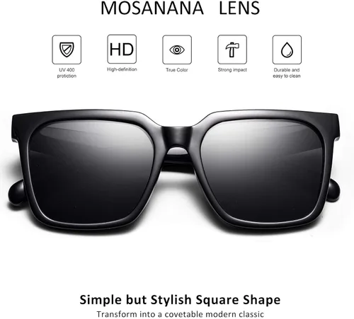 Miniatura 4 de mosanana Gafas de sol cuadradas de gran tamaño para mujer estilo simple y moderno MS51917