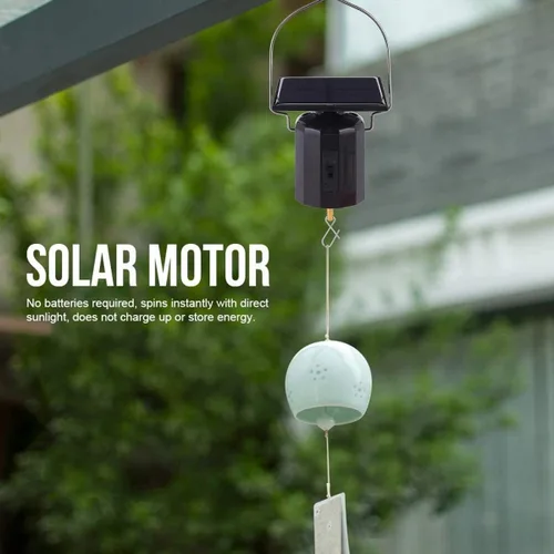 Miniatura 2 de Motor solar con gancho, motor giratorio de viento alimentado por energía solar, no requiere baterías, campanillas de viento ecológicas, adorno