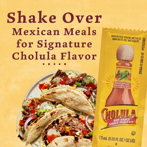 Miniatura 14 de Cholula Paquetes originales de salsa picante, 200 unidades Hecho a mano de pimientos mexicanos y mezcla de especias exclusivas Sin gluten