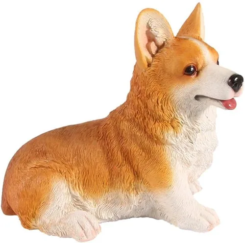 Miniatura 2 de WAIT FLY Precioso Corgi postrado perro en forma de hucha de resina Banco de monedas Decoración del hogar