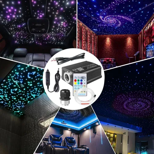 Miniatura 6 de Twinkle Starlight Headliner Light,16W 500pcs 6.5ft LED Star Kit de luz de fibra óptica de techo APP/Control remoto para coche/hogar/fiesta
