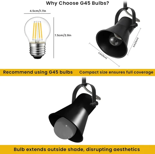 Miniatura 4 de KEESFU Iluminación de pista mini industrial para techo, luces de punto negras para interiores con cabezal de luz ajustable multidireccional, foco