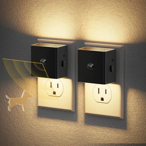 Miniatura 7 de JandCase Luz nocturna, luces nocturnas automáticas enchufables a la pared, paquete de 2 luces nocturnas modernas con sensor de luz automática, luz