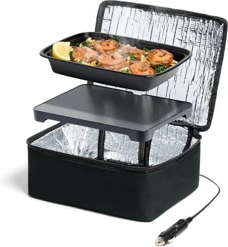 Miniatura 8 de HOTLOGIC Mini lonchera térmica - Calentador eléctrico portátil de alimentos para hombres y mujeres - Ideal para el trabajo, la oficina y la Azul
