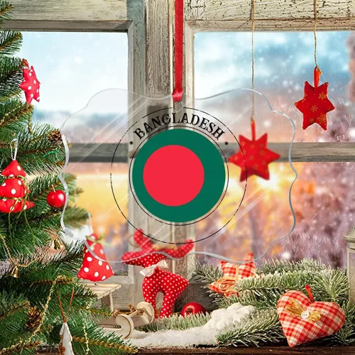 Miniatura 5 de Decoraciones para árbol de Navidad de Bangladesh, adornos de bandera nacional de Bangladesh para árbol de Navidad, regalo de recuerdo de país