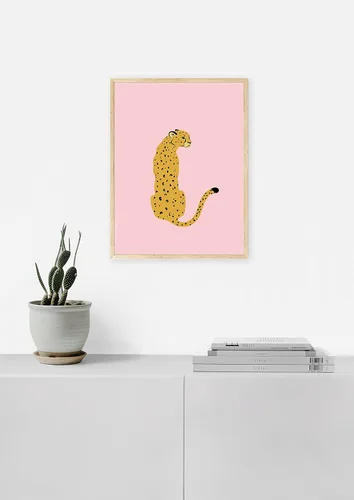Miniatura 5 de Haus & Hues - Póster rosa con impresión de guepardo para decoración de pared de habitación, decoración artística para pared, sin marco, diseño