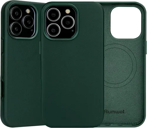 Miniatura 17 de Funda de cuero genuino para iPhone 13 Pro, cuero de grano completo, compatible con MagSafe y carga inalámbrica, bisel de la cámara con botones
