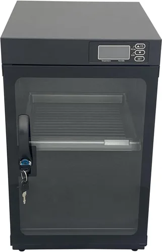 INTBUYING Gabinete seco de cámara 30L Gabinete seco electrónico para almacenamiento de lentes de cámara con cerradura 2 capas inteligente