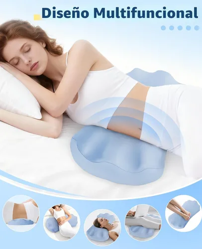 Miniatura 6 de Almohada de apoyo lumbar para dormir – Almohada de espuma viscoelástica para la parte inferior de la espalda para la cama para aliviar el dolor