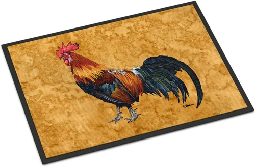 Caroline's Treasures 8651MAT - Felpudo de gallo de 18 x 27 pulgadas, para interiores y exteriores, para entrada, antideslizante, lavable, de pelo