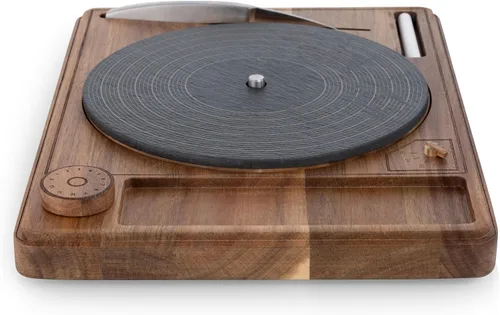 Miniatura 3 de PICNIC TIME Tabla giratoria para quesos con cuchillo, tablero de charcutería de disco de vinilo retro, bandeja giratoria Lazy Susan para servir