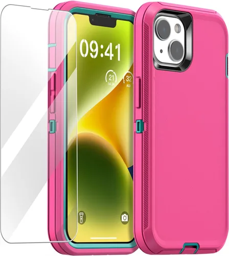 Miniatura 9 de AICase Funda para iPhone 14 (6.1 pulgadas) con protector de pantalla de vidrio, protección contra caídas de alta resistencia, cuerpo completo, a