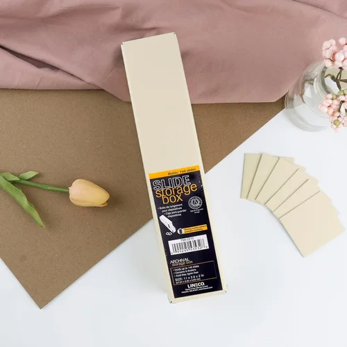 Miniatura 4 de Lineco Caja de almacenamiento de archivos con 6 divisores sin ácidos, estuche de archivo de impresión marrón, ideal para sellos de fotografía