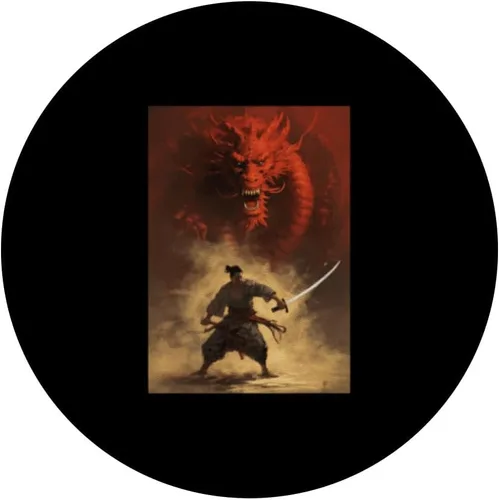 Miniatura 3 de Samurai's Triumph Over the Great Dragon - Bushido Art PopSockets Standard PopGrip