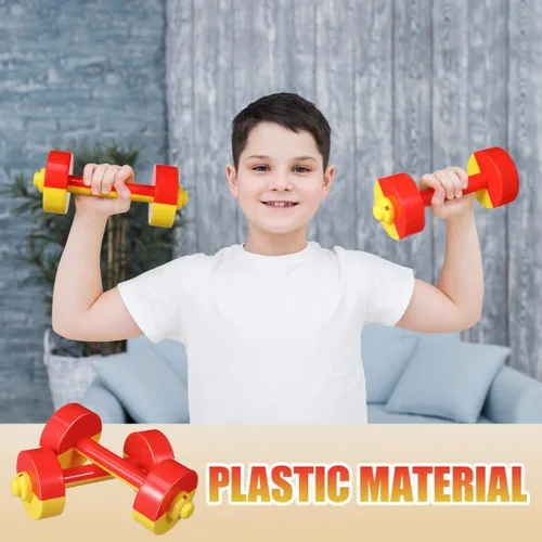 Miniatura 5 de Toddmomy Par de mancuernas para niños, mini barra de plástico, equipo de fitness para educación temprana, gimnasio en casa, entrenamiento de fuerza