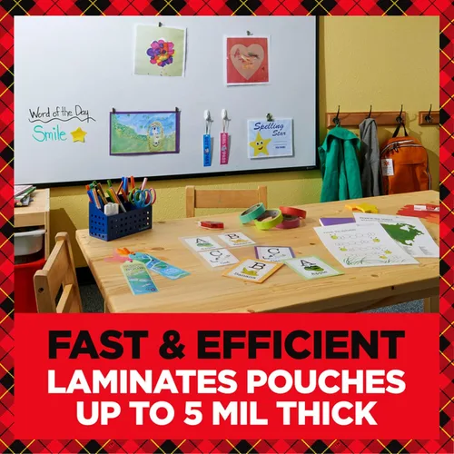 Miniatura 5 de Scotch Paquete de laminador térmico y bolsa, sistema de 2 rodillos, laminado de hasta 9 pulgadas de ancho (TL901X) con bolsas de laminación Scotch