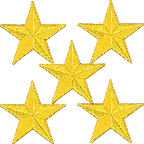 Miniatura 9 de Laughing Lizards Parches bordados con estrellas para planchar para ropa, chaquetas, mochilas y decoraciones (negro, 1 pulgada)