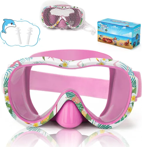 Miniatura 19 de iGym Gafas de natación para niños, máscara de buceo, máscara de buceo, gafas de natación con cubierta de nariz y correas elásticas cubierta y bolsa