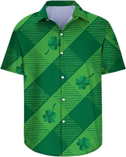 Camiseta del día de San Patricio para hombre o mujer, sudadera irlandesa casual con cuello redondo, blusas de trébol, camiseta deportiva de verano