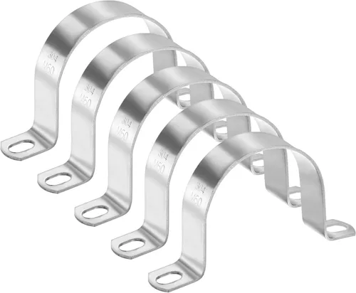 Miniatura 62 de M METERXITY Paquete de 3 abrazaderas de conducto, correa rígida de acero inoxidable 304 de 3-1/2 pulgadas M89 U con 2 agujeros
