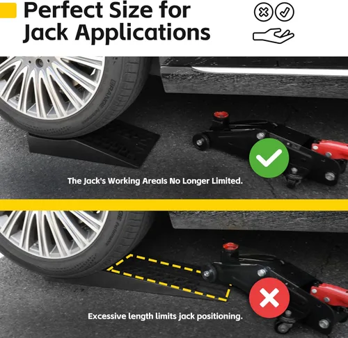 Miniatura 3 de MAXXHAUL 50699 Rampas de automóvil de perfil bajo para mantenimiento y exhibición de vehículos, inclinación corta para soporte de gato de piso