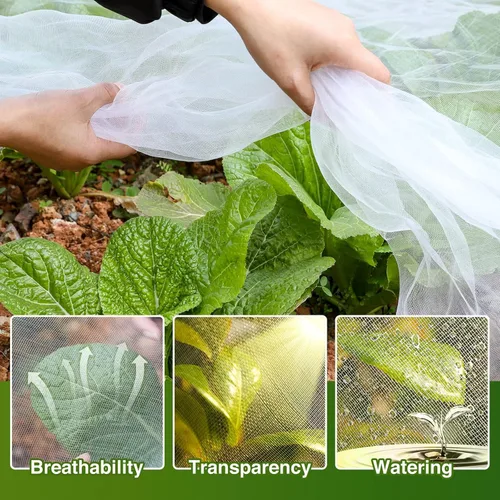 Miniatura 5 de Barrera de malla de jardín de 10 x 25 pies, red de plantas de árboles frutales para vegetales, arbustos de arándanos, cubierta de fila, protección