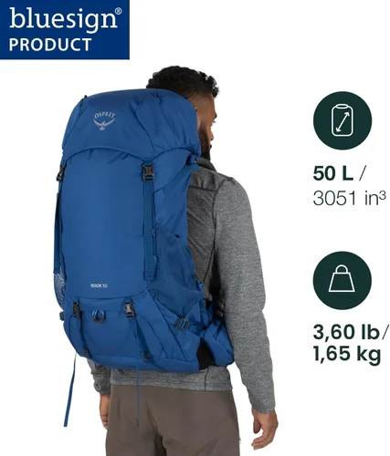 Miniatura 2 de Osprey Rook 50L Mochila de mochilero para hombre, Astology Azul/Blue Flame Astology Azul/Llama Azul