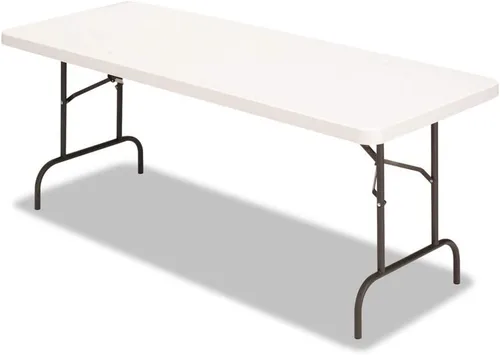 Miniatura 6 de Alera Mesa plegable rectangular de resina, borde cuadrado, 72 pulgadas de ancho x 30 pulgadas de profundidad x 29 horas, platino Platinado