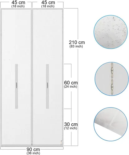 Miniatura 3 de HOOMEE Sello de puerta con cremallera de 36 x 83 pulgadas para aire acondicionado portátil y secadora de ropa, funciona con aire acondicionado móvil