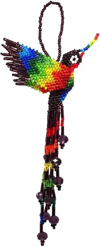 Miniatura 7 de Mia Jewel Shop - Figurina colgante decorativa de colibrí Figuras de pájaros para decoración del hogar Adorno de vidrio checo con cuentas