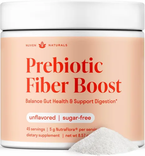Polvo de fibra prebiótica, sin sabor y sin azúcar, 45 porciones, suplemento de fibra para apoyar la regularidad digestiva, la salud intestinal, la
