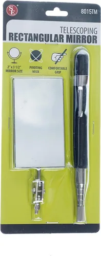 Miniatura 7 de SE Espejo rectangular telescópico de 33 pulgadas con mango de agarre de cojín, ajustable, giratorio de 2 x 3.5 pulgadas para automóviles, inspección