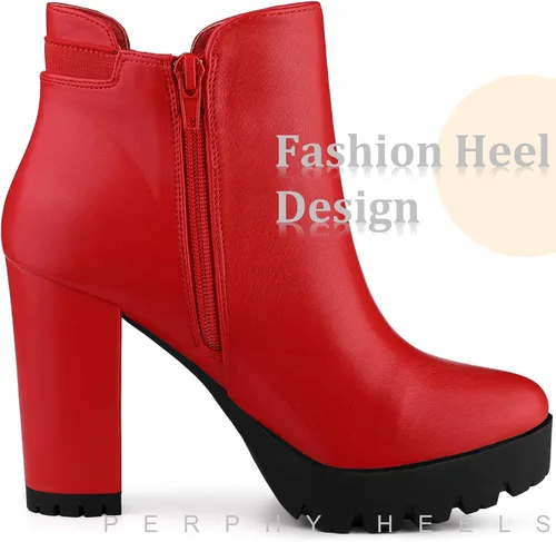 Miniatura 4 de Perphy Botas Chelsea de tacón alto con plataforma para mujer