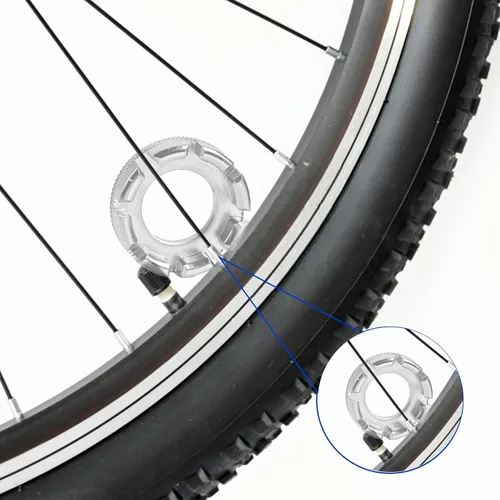 Miniatura 7 de Herramienta de llave de radios de bicicleta, herramienta de borde de radios 6 en 1 de acero endurecido para ajustar y reparar la tensión de la rueda