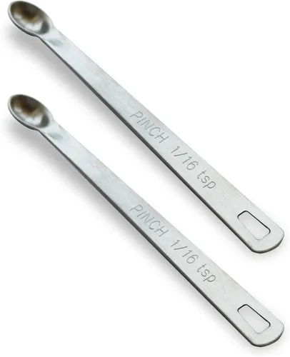Miniatura 26 de 2 piezas 1/4 cucharadita (1/4 tsp, 1.25 ml, Tad) Cuchara de medición única pequeña, pequeñas cucharas de medida de acero inoxidable individuales