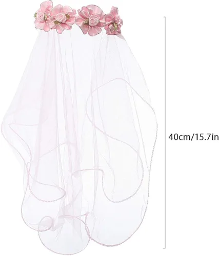 Miniatura 6 de kilofly - Diadema de flores para niñas de la primera comunión + collar pulsera