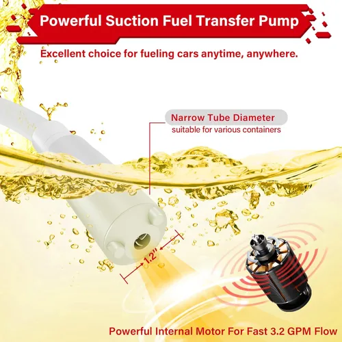 Miniatura 5 de anngrowy Bomba de transferencia de combustible alimentada por batería con parada automática, transferencia de bomba de lata de gas con 4