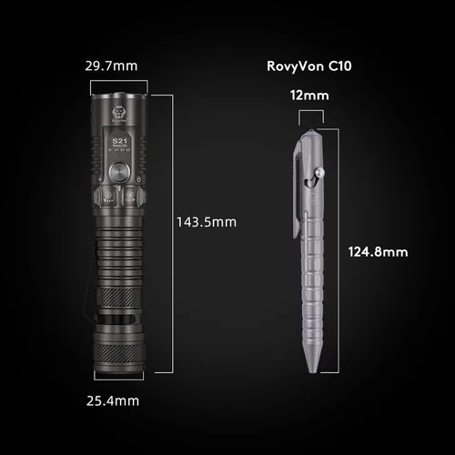 Miniatura 5 de RovyVon S21 Linterna EDC de alto lumen 3000 lúmenes, reflector de tiro largo de 1,312.3 ft, interruptor giratorio mecánico, base magnética
