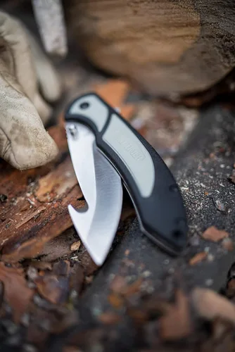 Miniatura 3 de Old Timer Trail Boss - Cuchillo plegable con gancho intestinal de 8 pulgadas con acero inoxidable de alto carbono, mango de agarre de TPE