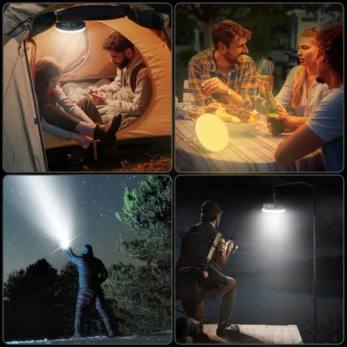 Miniatura 6 de Eventek Luces de campamento de 12000 mAh, linterna LED ultra brillante con 4 modos y magnética, IPX5 impermeable, recargable, luces de tienda de Azul