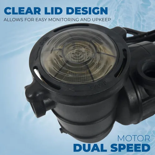 Miniatura 3 de XtremepowerUS Bomba de piscina sobre el suelo de 2 velocidades 1.5HP Bomba de piscina 1.5 "NPT filtro cesta filtro alto flujo con adaptador