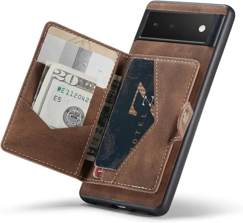 Miniatura 31 de Funda para Google Pixel 6 Pro, cartera magnética desmontable con ranura para efectivo, soporte de carga inalámbrica, función atril compatible