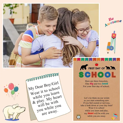 Miniatura 2 de UPROMI 23 piezas de primer día de guarderíapreescolarjardín de infanciaprimer gradosegundo gradotercer grado, pulsera de regreso a clases mamá y yo