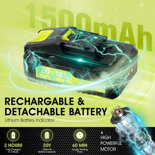 Miniatura 5 de Saker Cortasetos inalámbrica de 20 V eléctrico para arbustos, tijeras de césped de mano, cortasetos con 2 baterías recargables y cargador