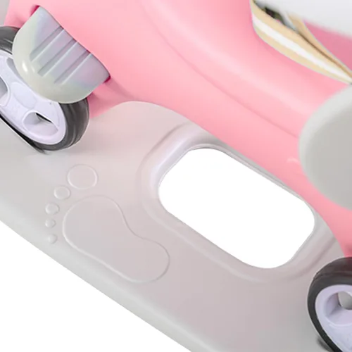 Miniatura 4 de Caballo mecedor 4 en 1 para niños pequeños de 1.5 a 3 años, juguetes de paseo en bicicleta de equilibrio con asa de empuje, respaldo de juguete Rosa