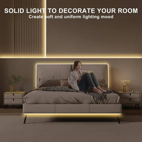Miniatura 7 de Tira de luz LED COB de 32.8 pies con control remoto, 2700K Ra93+ regulable blanco cálido brillante luz LED COB tira de luz blanca para espejo