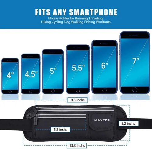 Miniatura 3 de Riñonera delgada para correr para mujeres y hombres, cintura reflectante para caminar, fitness, entrenamiento, ejercicio, resistente al agua