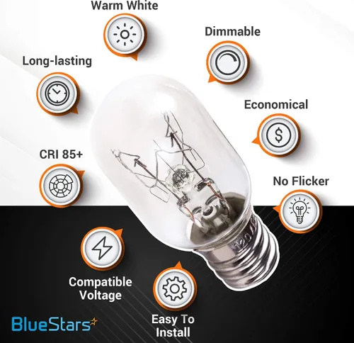 Miniatura 2 de BlueStars Bombilla para Lámpara de Sal E12 T20 120V 15W, 2700K Blanco Cálido, Base de Candelabro E12 para Lámparas de Roca de Sal del Himalaya