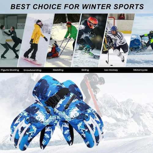 Miniatura 6 de Guantes de esquí para nieve, guantes de nieve para hombre, guantes de nieve impermeables para mujer, guantes de snowboard para exteriores